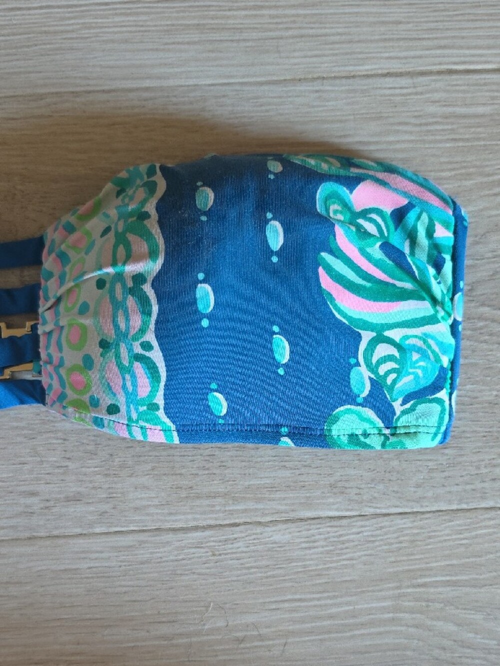 Lilly Pulitzer Blue Printed Strapless Bandeau Bikini Top - Picture 3 of 13
